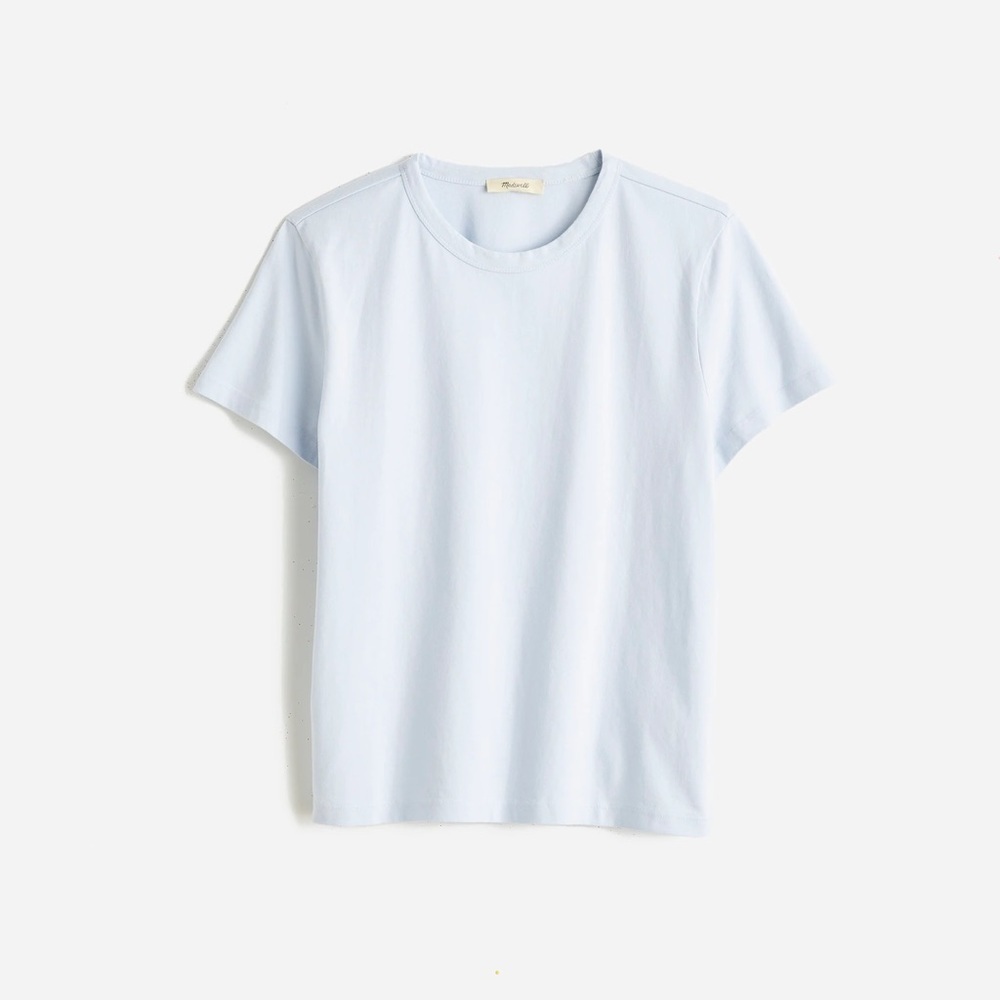 Madewell Cotton perfect Crewneck Tee NWT in Soft Blue